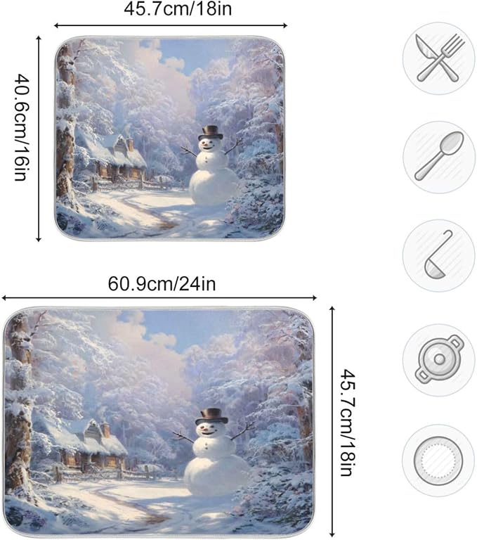 snowman stands in the snowy forest