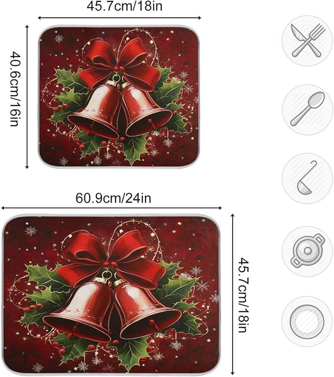 christmas holly red bell
