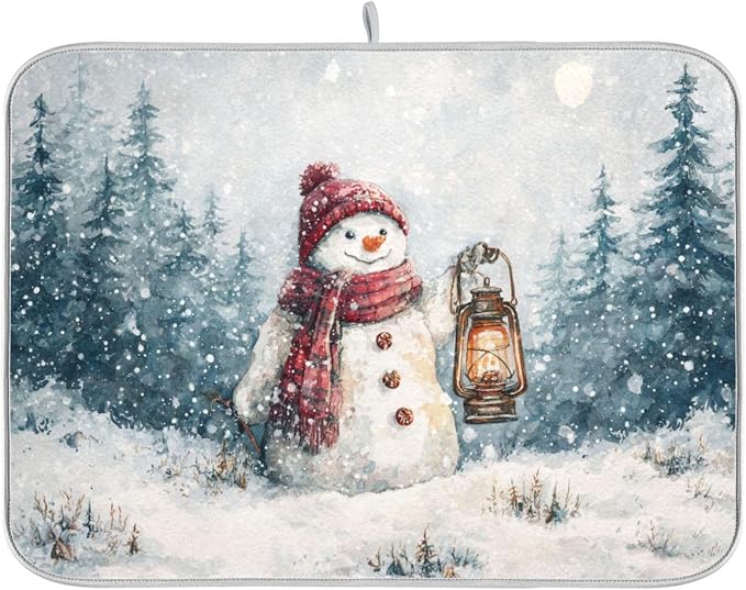 christmas snowman in forest