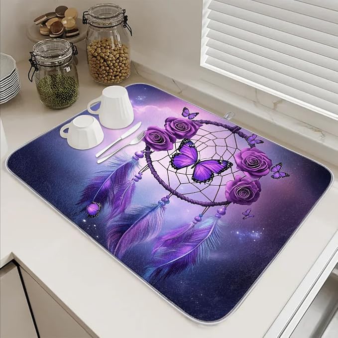 Purple Butterfly Roses Dreamcatcher