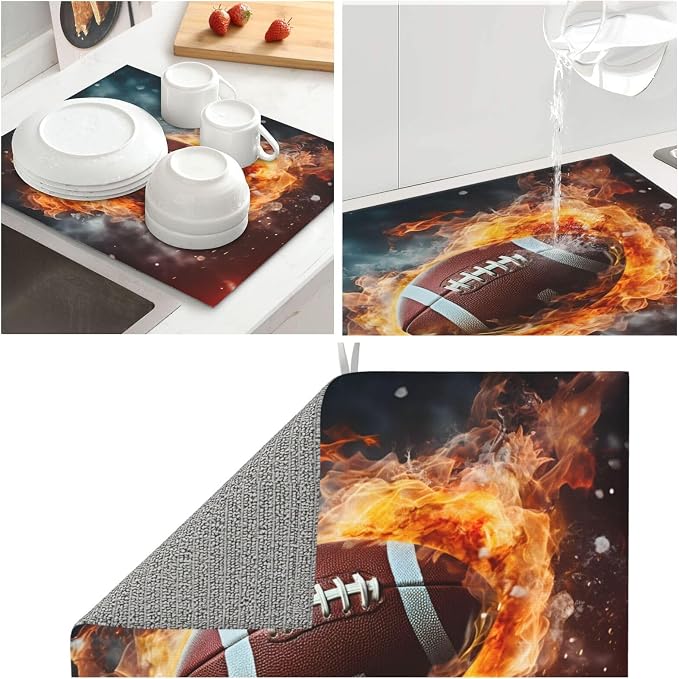 Burning Football Orange Flame