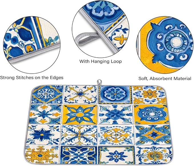 Blue Yellow White Spanish Ceramic Tiles