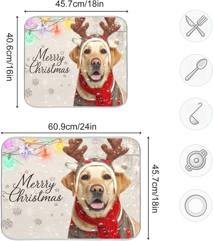 yellow labrador in a christmas