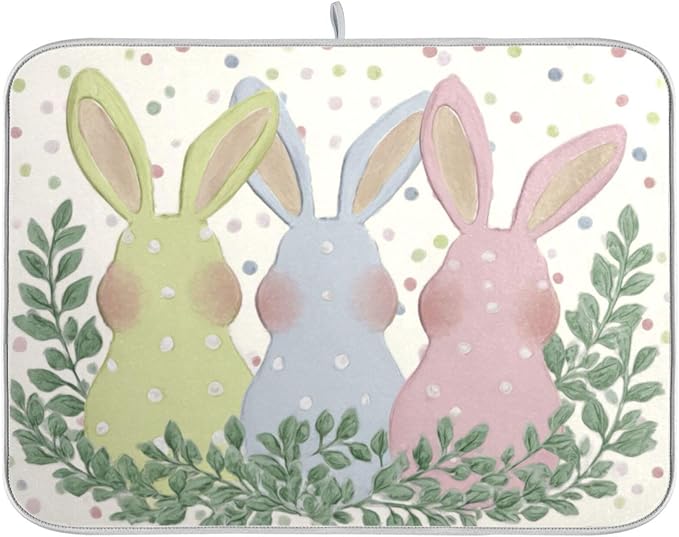three cute easter bunnies