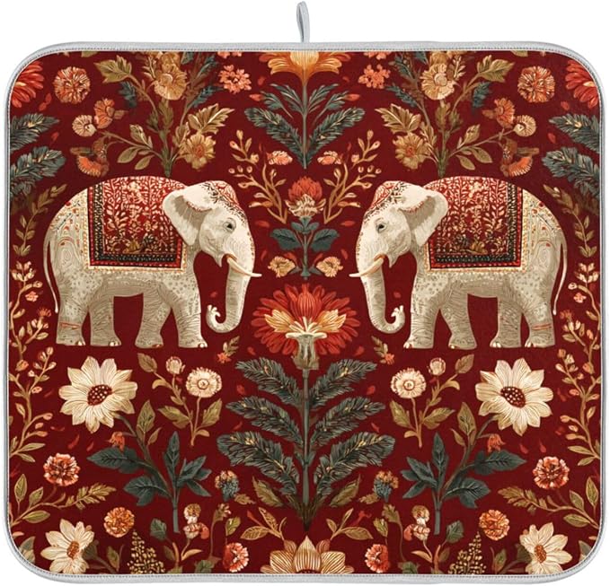 Retro Red Elephant Flowers