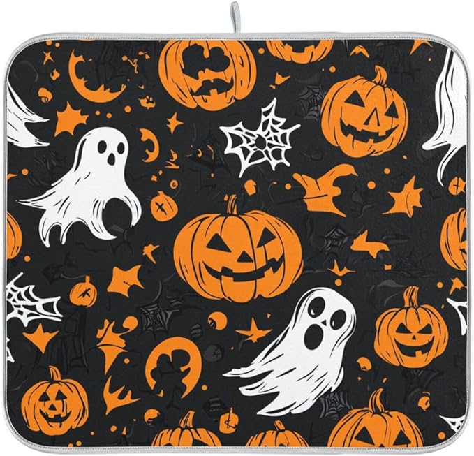 Gothic Funny Halloween Ghost and Pumpkins