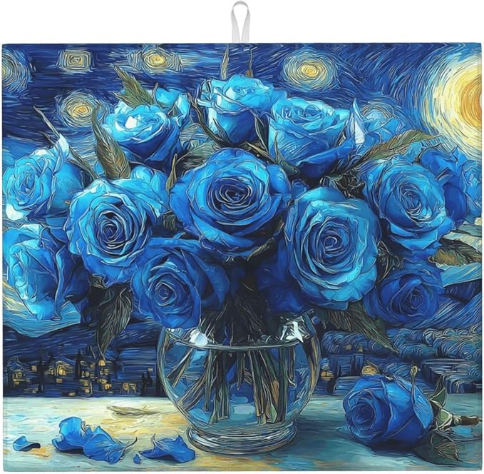 Blue Roses Starry Sky