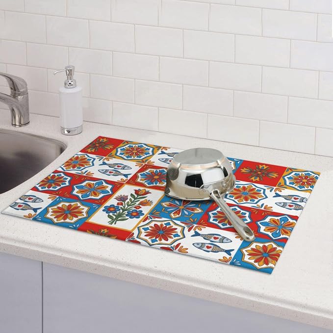 Blue Red Tile