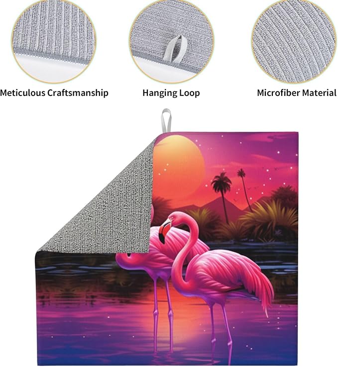 Tropical Plant Pink Flamingo Pair