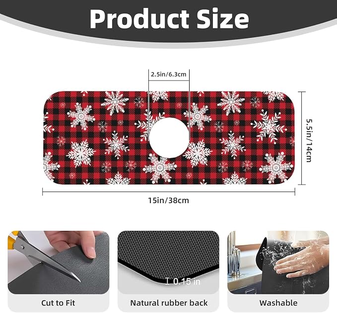 Snowflake Christmas Red Buffalo Plaid