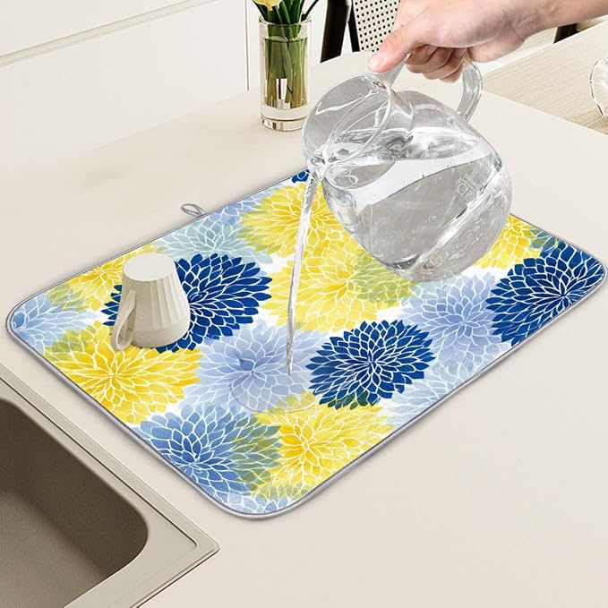Blue Yellow Chrysanthemum Floral