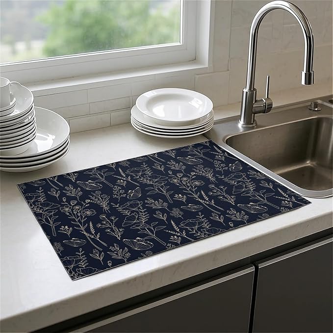 Dark Blue Floral Plants