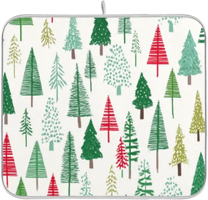christmas trees in green red