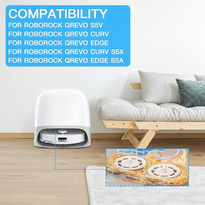 for Roborock Qrevo Curv/Qrevo Edge/Saros 10R/Qrevo Curv S5X/Qrevo EDGE S5A