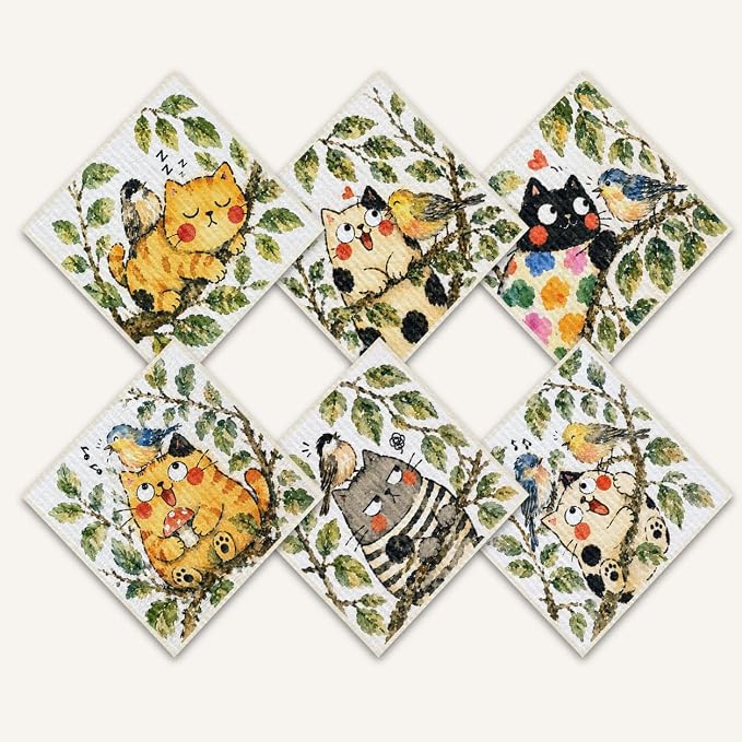 Cat Bird Floral