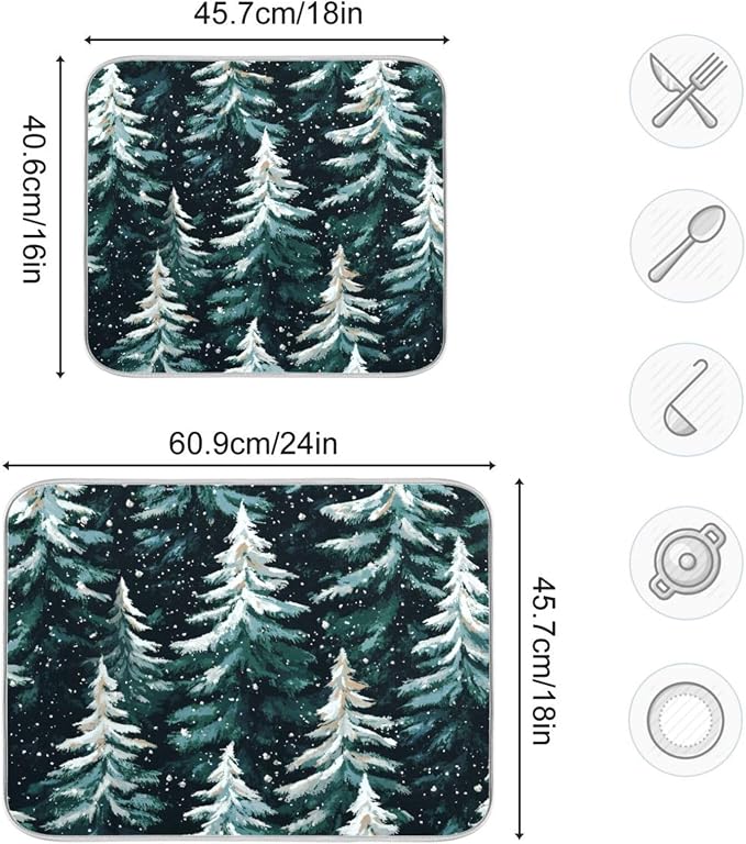 Green Christmas Snow Trees