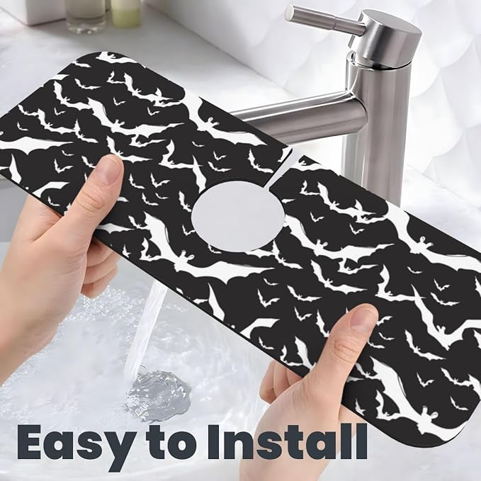 Bats Halloween Goth Silhouettes Black White