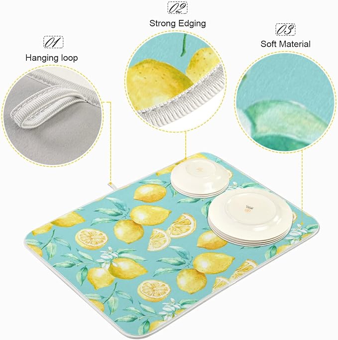 1 Yellow lemon teal background