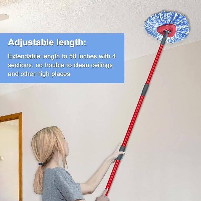 2 Blue Heads + 1 Set Mop Handle + 1 Base + 2 Brush