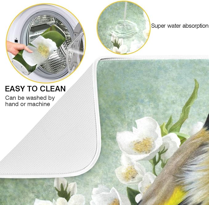 Bird Peach Blossom Green