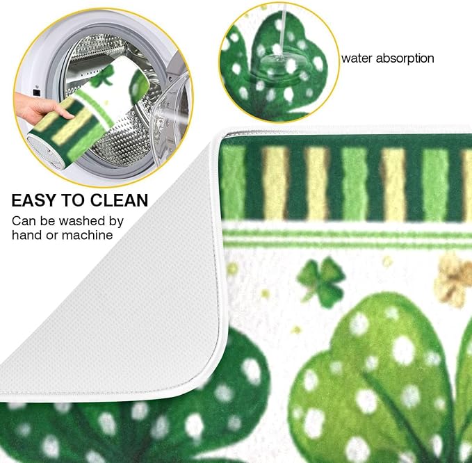 green clovers white polka dots