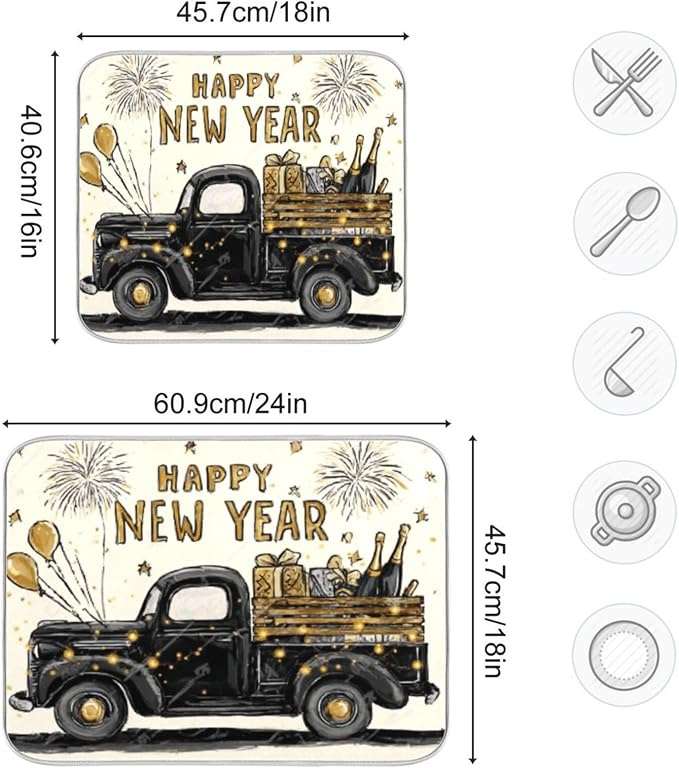 old black truck with bottle