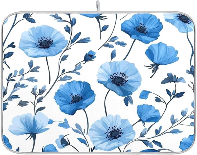 Blue Poppy Flowers and Branches