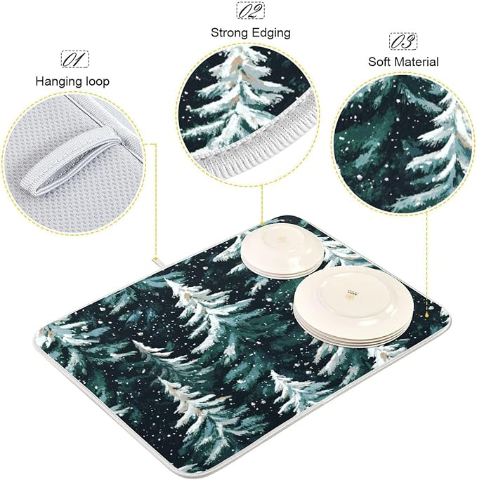 Green Christmas Snow Trees