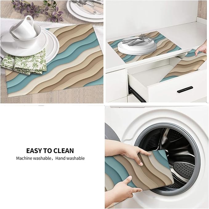Ombre Beige Blue Wave