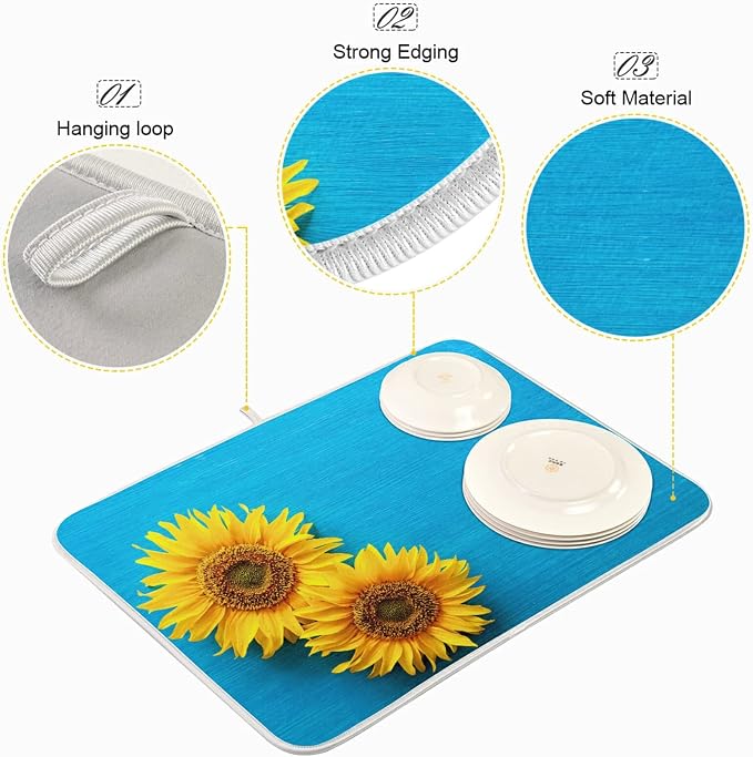 11 Blue wooden board sunflower