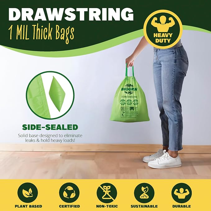 3 Gal, Drawstring Bags, 50 Count
