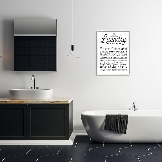 Laundry Rules Hanger Typography