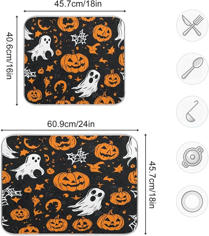 Gothic Funny Halloween Ghost and Pumpkins