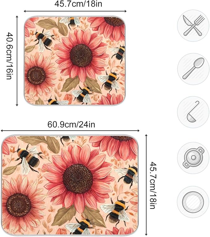 Pink Sunflowers and Bees03