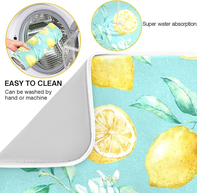 1 Yellow lemon teal background