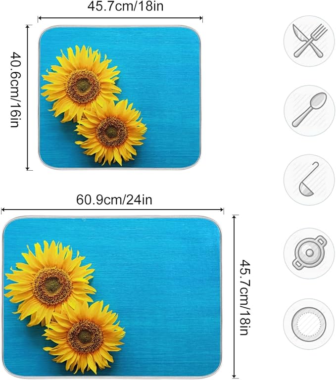 11 Blue wooden board sunflower