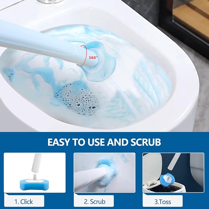 1 Pack White Toilet Brush Set