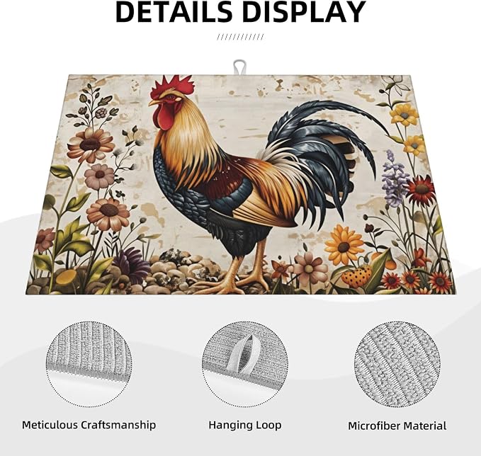Colorful Rooster And Floral