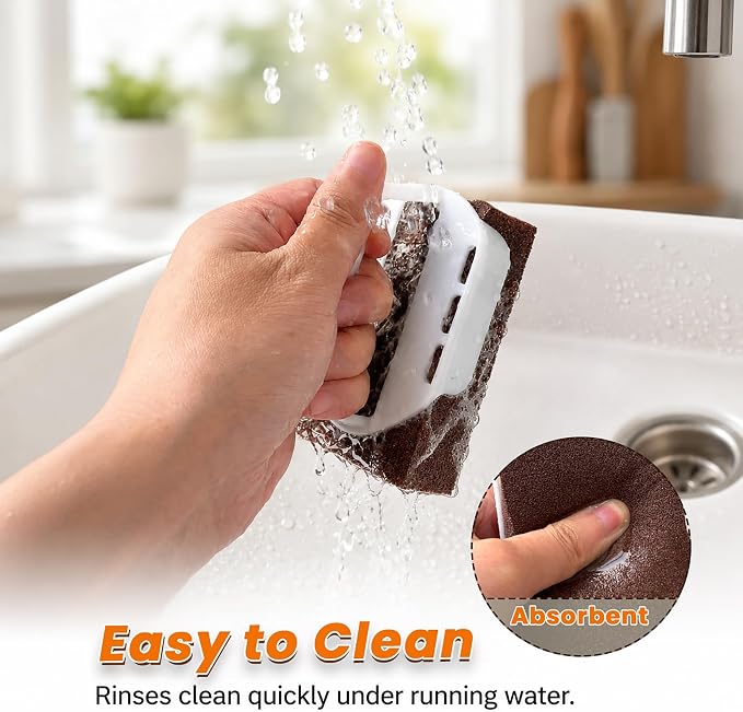 Brown-8pcs Sponge + 2 Handles