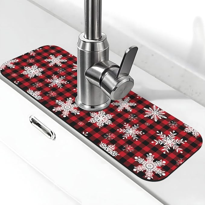 Snowflake Christmas Red Buffalo Plaid