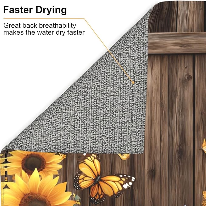 Brown Planks Sunflowers
