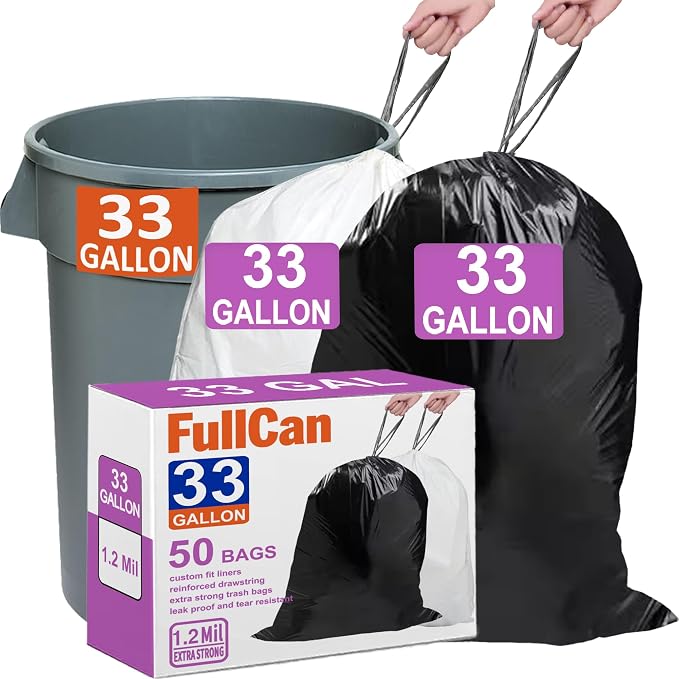 33 Gallon Black White
