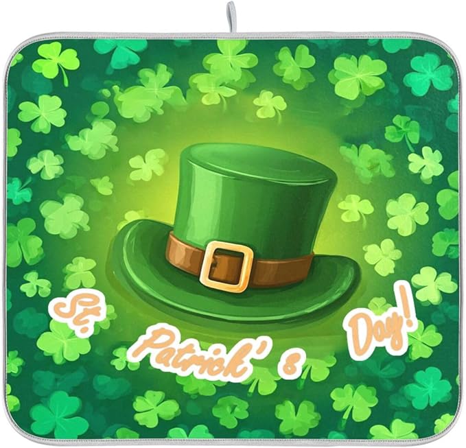 green hat and shamrocks