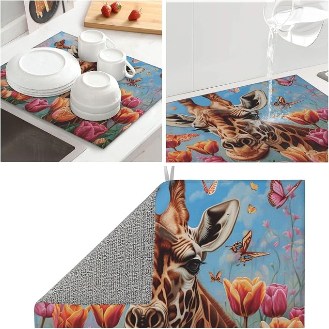 Giraffe Tulip Butterfly Floral