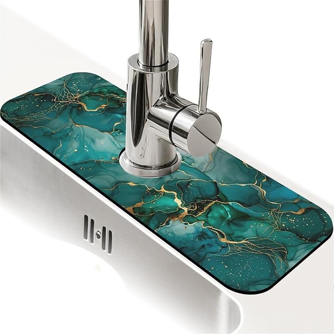 Abstract Emerald Gold Marble