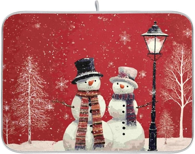 two snowmen with scarves