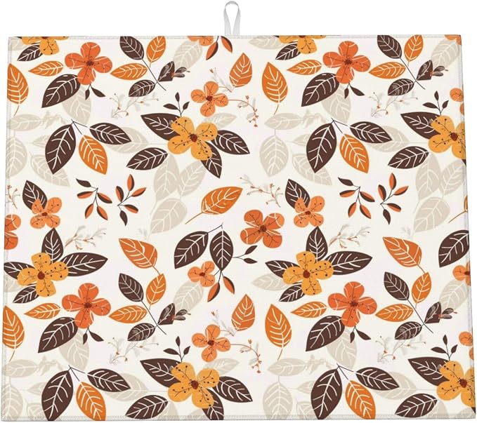 Autumn Dark Brown Orange Leaf Floral