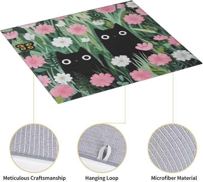 Black Cat Hawaiian Print
