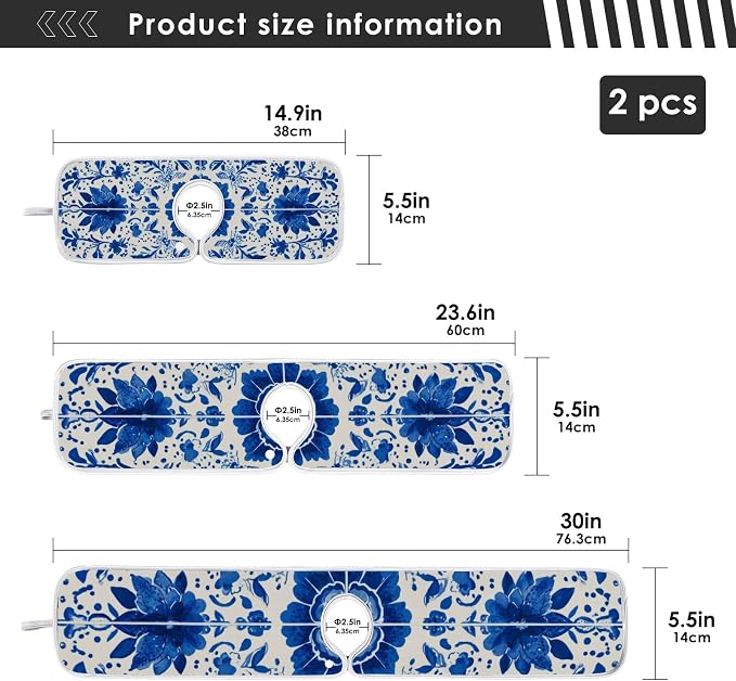 Floral Blue and White Tile