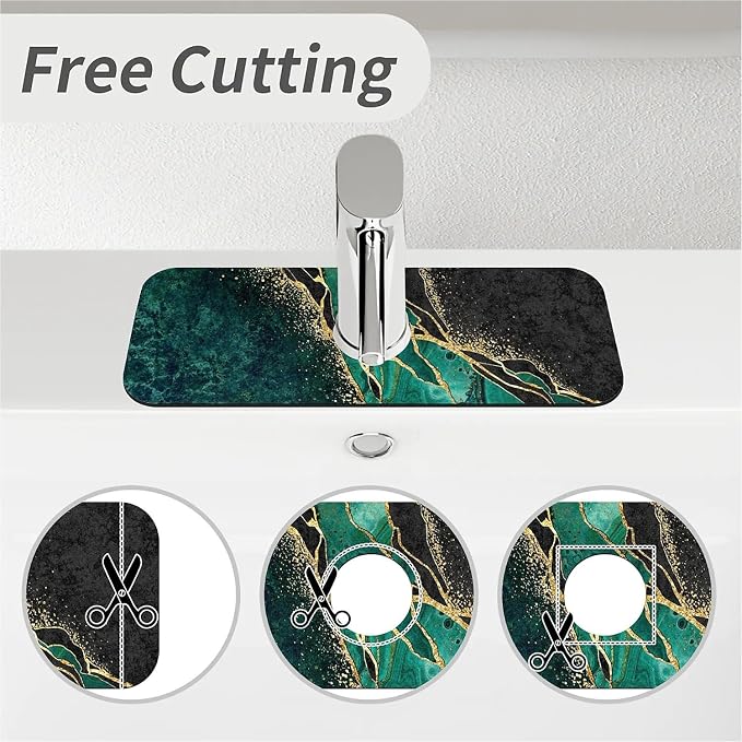 Black and green gold marble